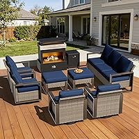 Vista 52 de Sofá de Mimbre Metálico para Patio de 75", Sofá Sillón de Ratán para Exteriores de 3 Asientos para Todo Tipo de Clima con Cojines Premium