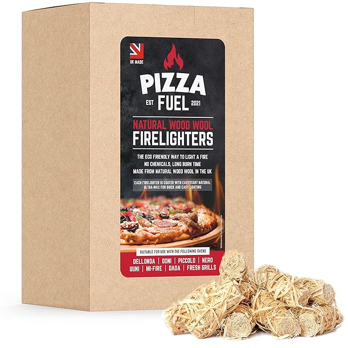 Buy Pizza Fuel 100 Eco Natural Wood Wool Firelighters Flame Fire Starters Designed for Pizza