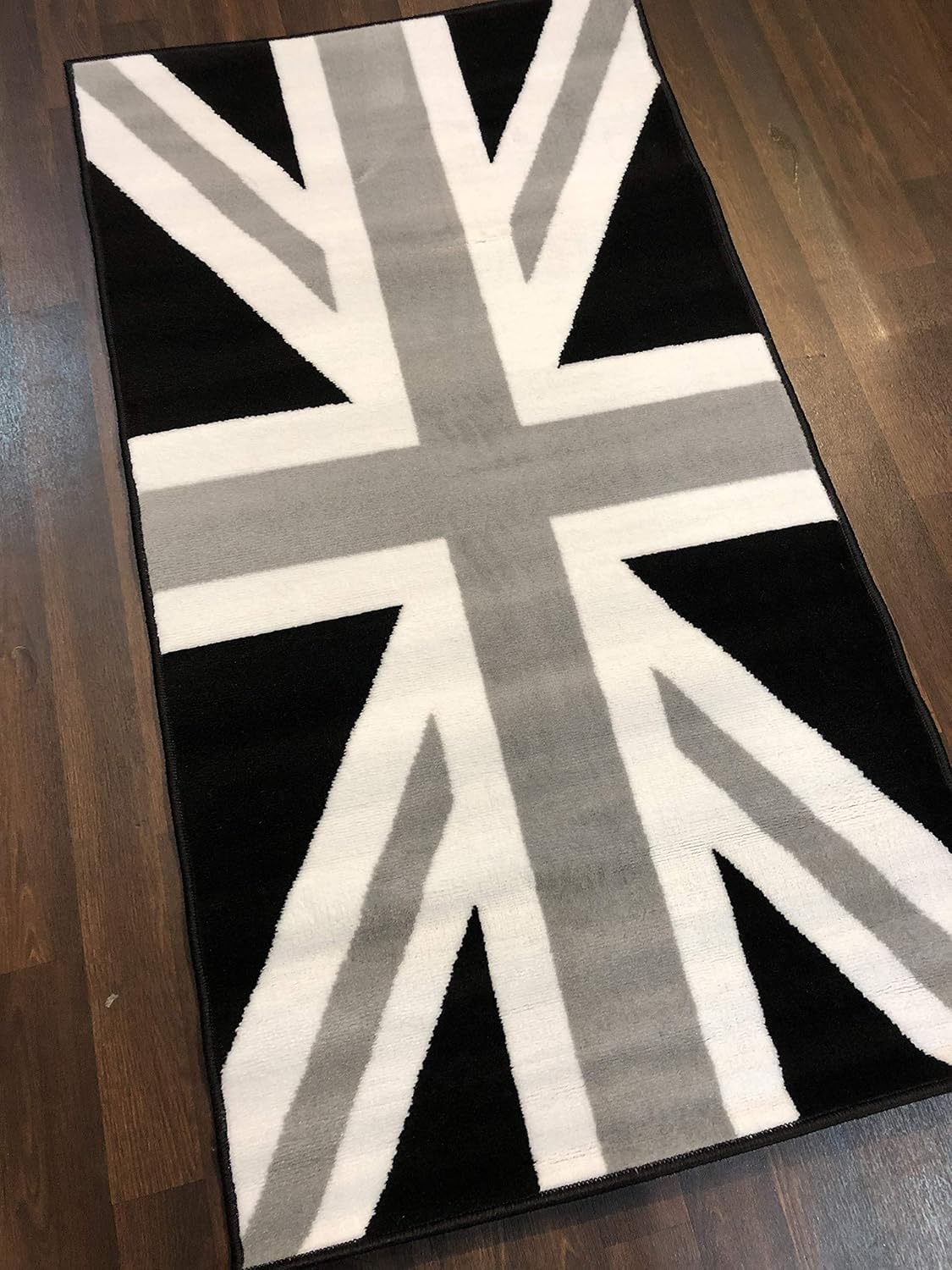 Non Slip Union Jack Door Mat 57cm x 110cm Black/Grey/White Amazon.co