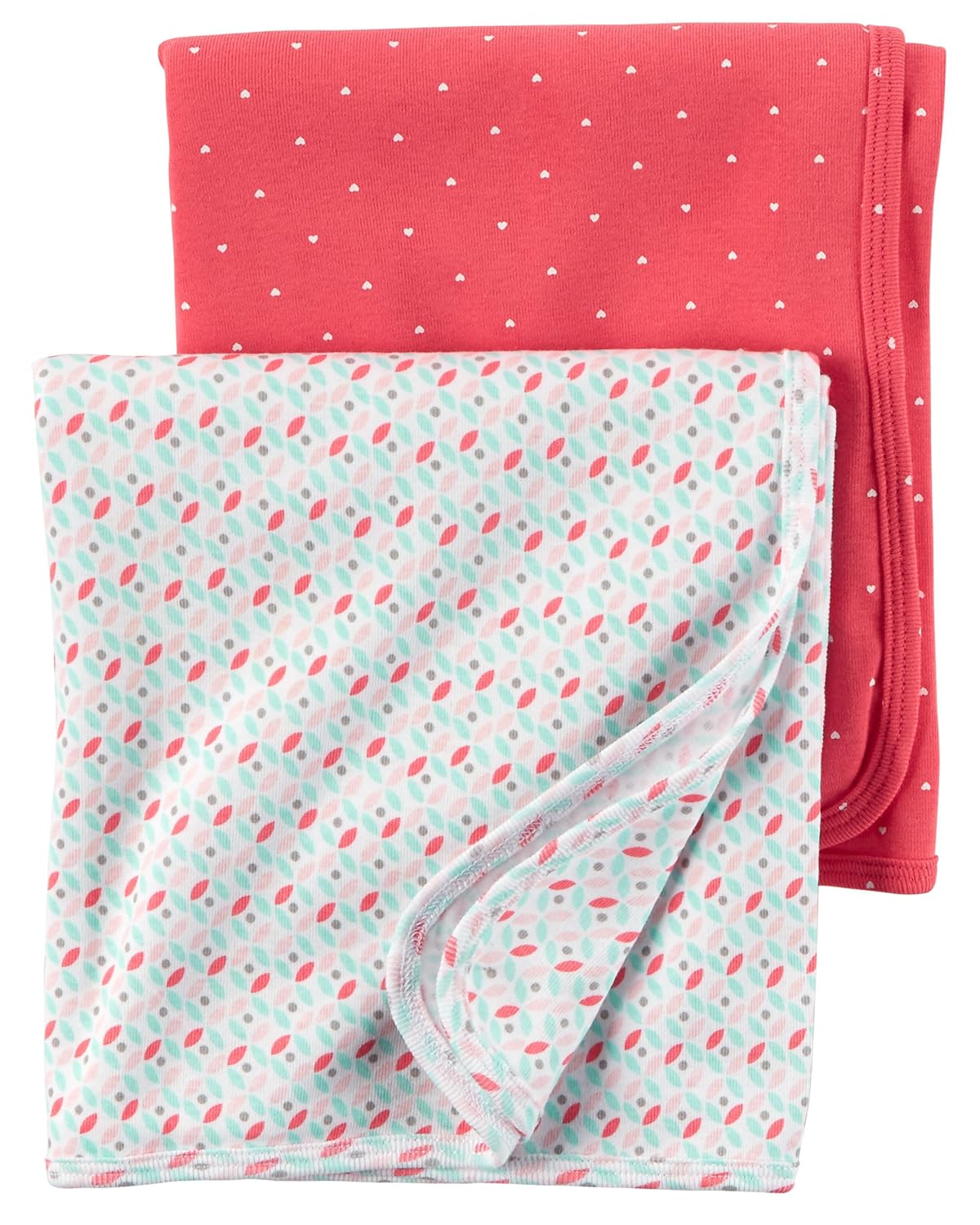 Carter's Babysoft Swaddle Blankets Pink/Light Blue 2 ct