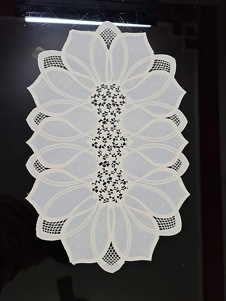 Delhi PVC Corp White Oval Shape Set of 4 Designer Table Placemat (12 x 18 inch)