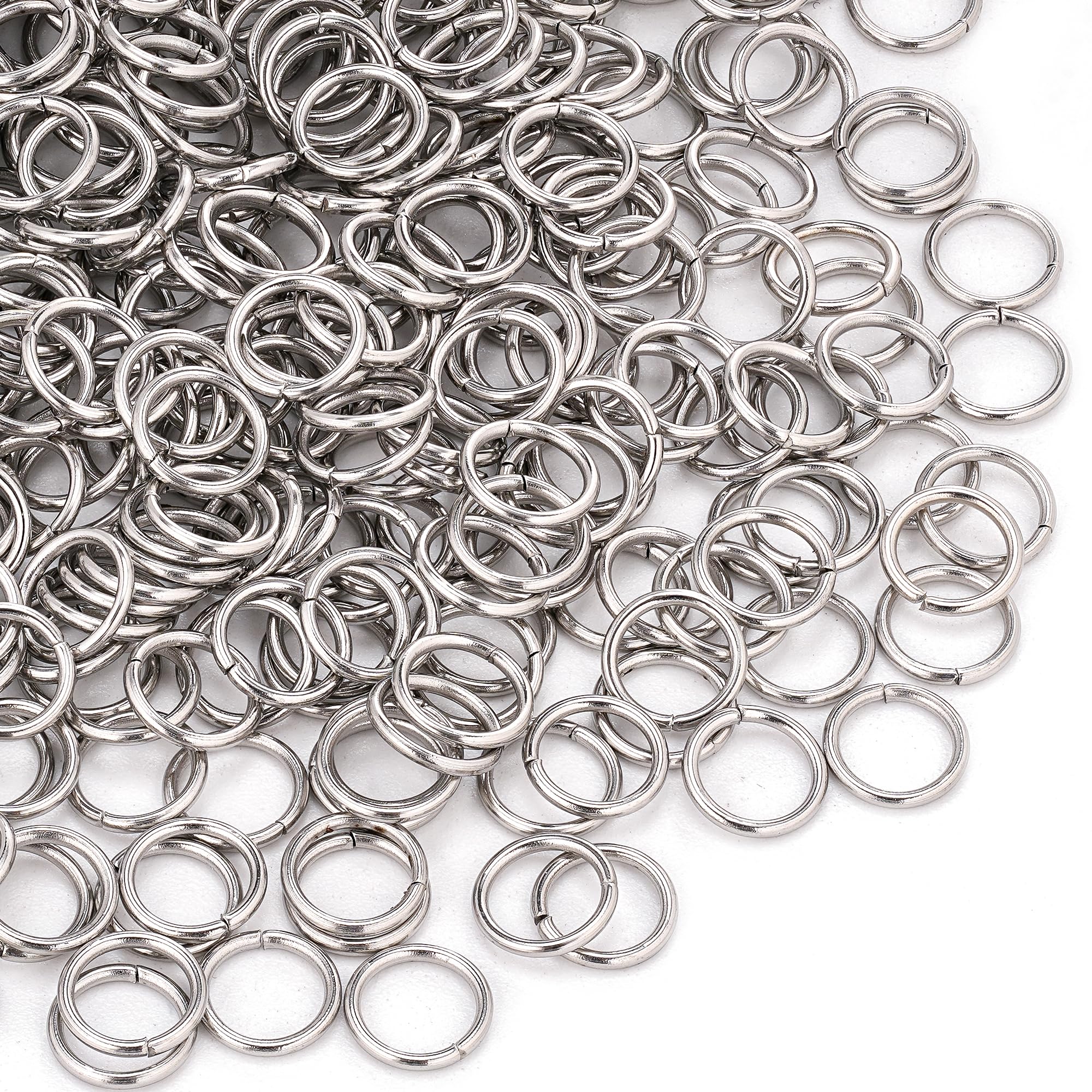 Stainless Steel Jump Rings,800pcs 8mm Outer Diameter 1.0mm Thick for DIY