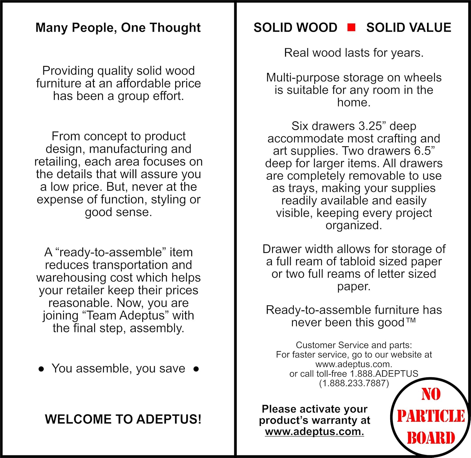 ADEPTUS 6 Drawer Roll Cart Solid Wood, Pine : Home & Kitchen