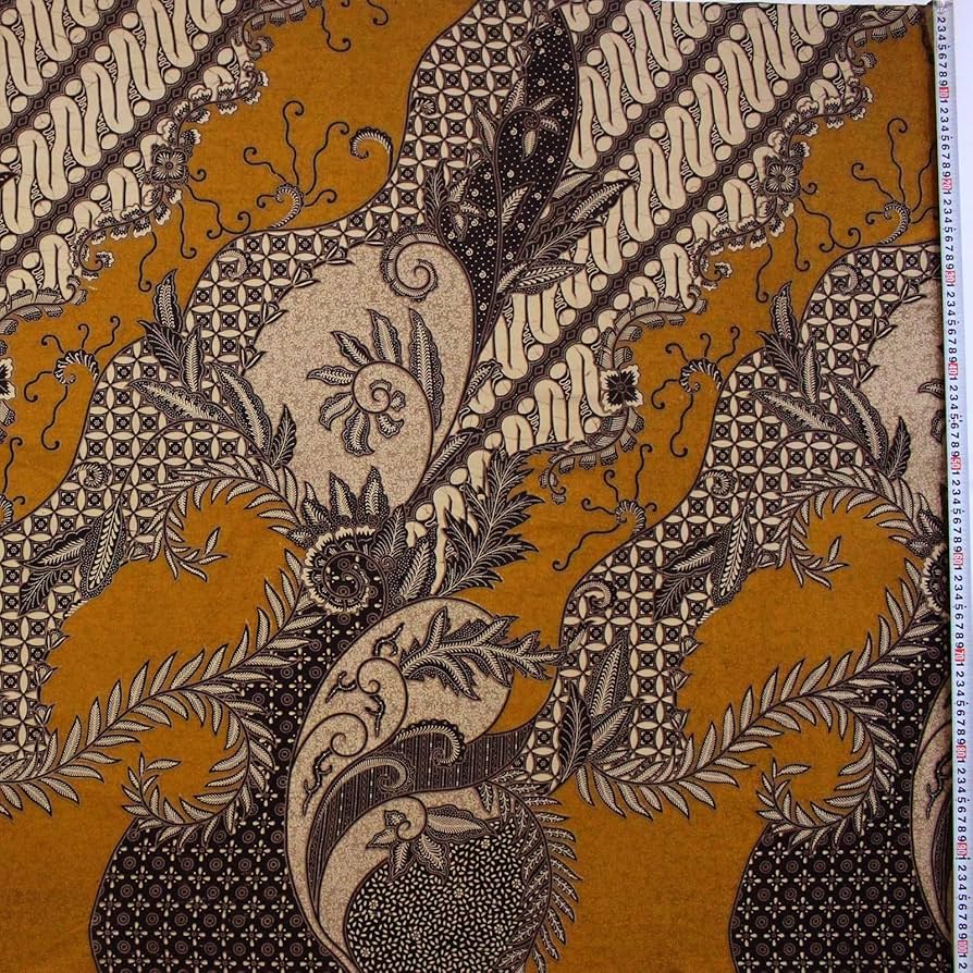 Amazon | バティック 生地 布 インドネシア ジャワ更紗 植物と