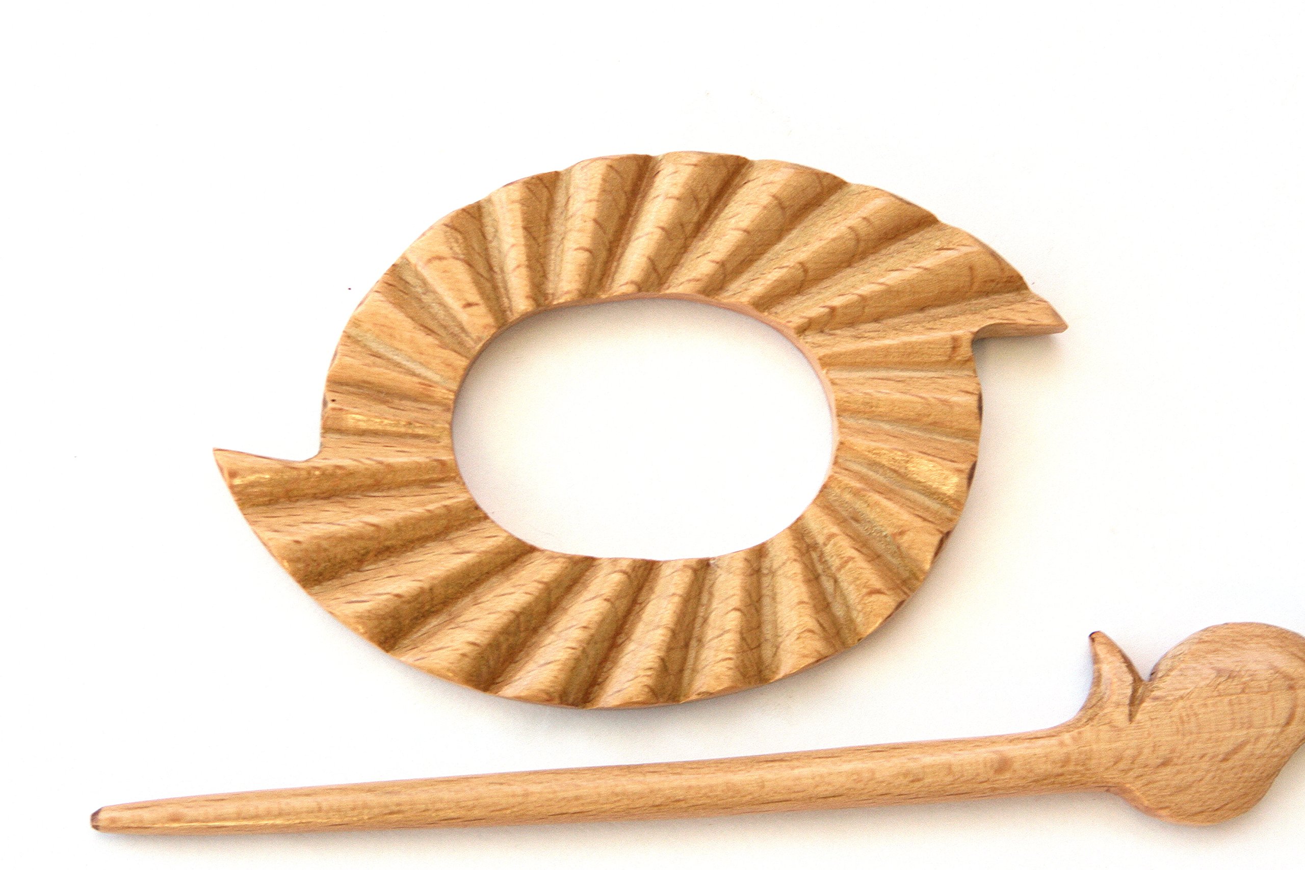 Artisans World Beige Wooden Shawl Pin - Image 2