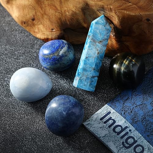 Miniatura 10 de Ckakra Colección de cristales curativos, kit de torre de piedras pulidas de alta calidad, impresionantes piedras de bolsillo, piedras preciosas por