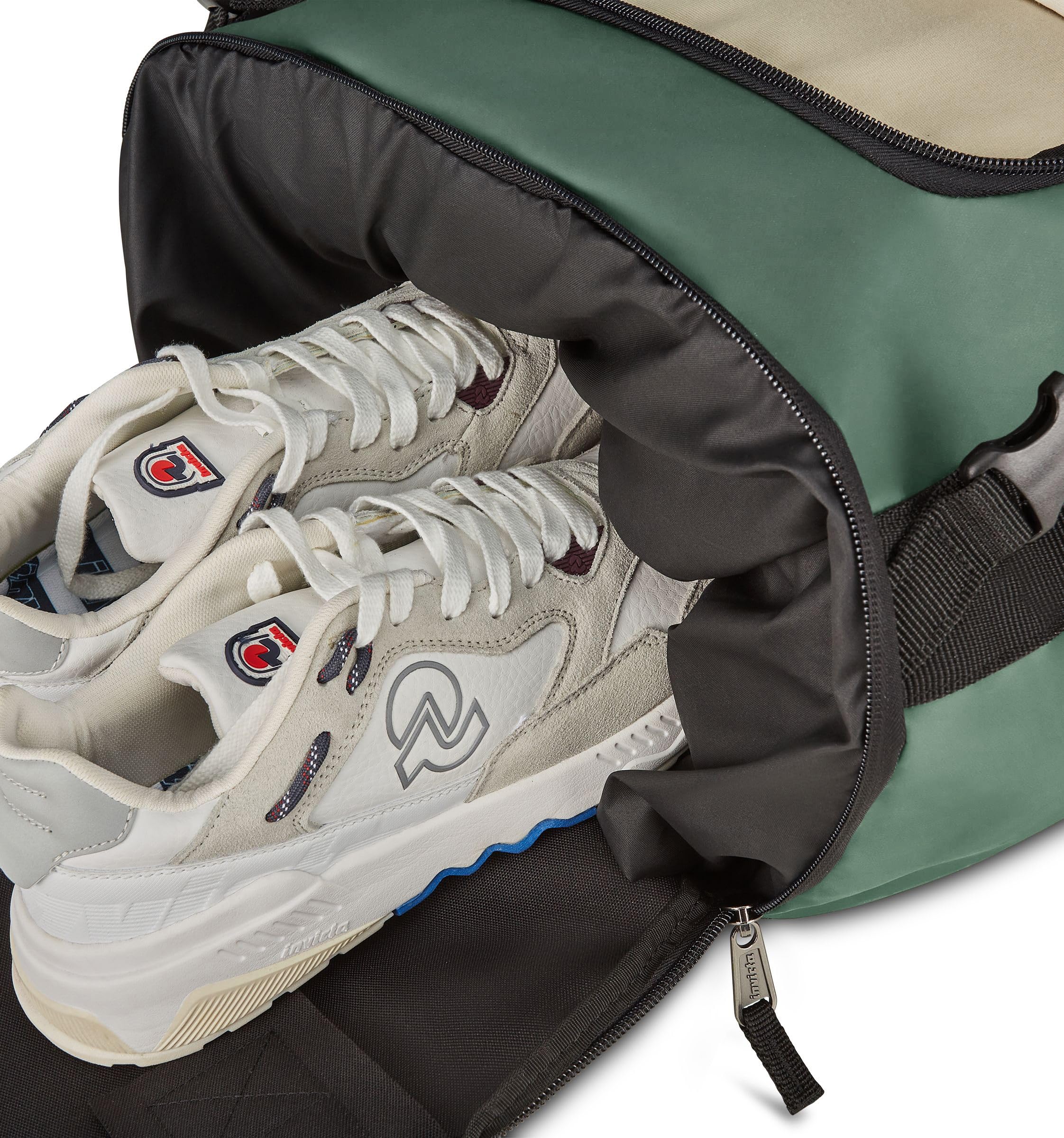 Invicta Reisetasche 70 L - 62 x 35 x 35 cm, Aufgabegepäck Reiserucksack, Sporttasche mit Schuhfach, für Urlaub und Sport, Damen und Herren, grün