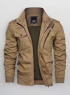 Mens Warm Fleece Cargo Jacket Winter Military Bomber Jackets Windproof Work Coat with Multi Pockets