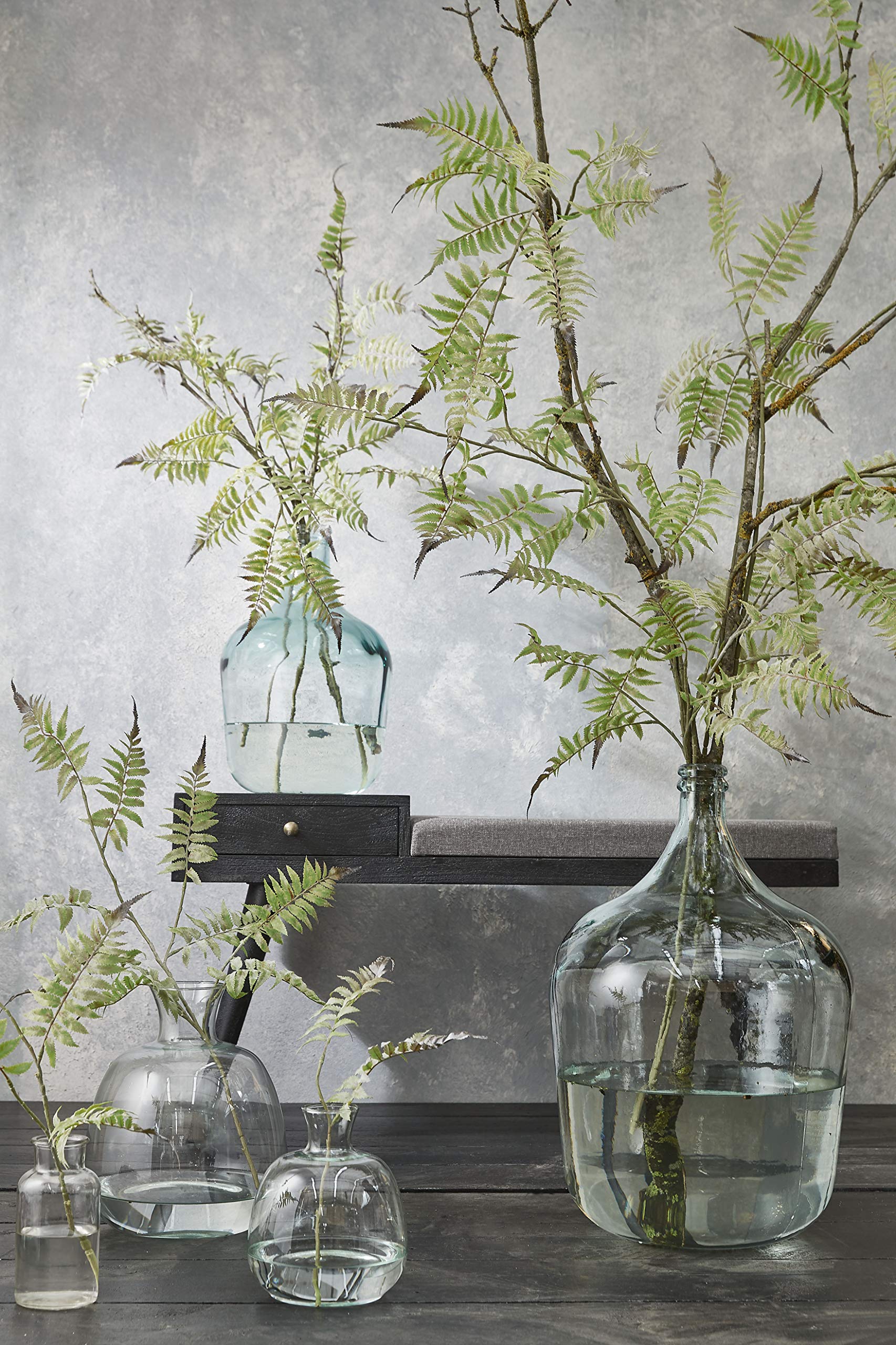MICA Decorations Diego Botella de Cristal/jarrón, H. 42 cm D. 27 cm