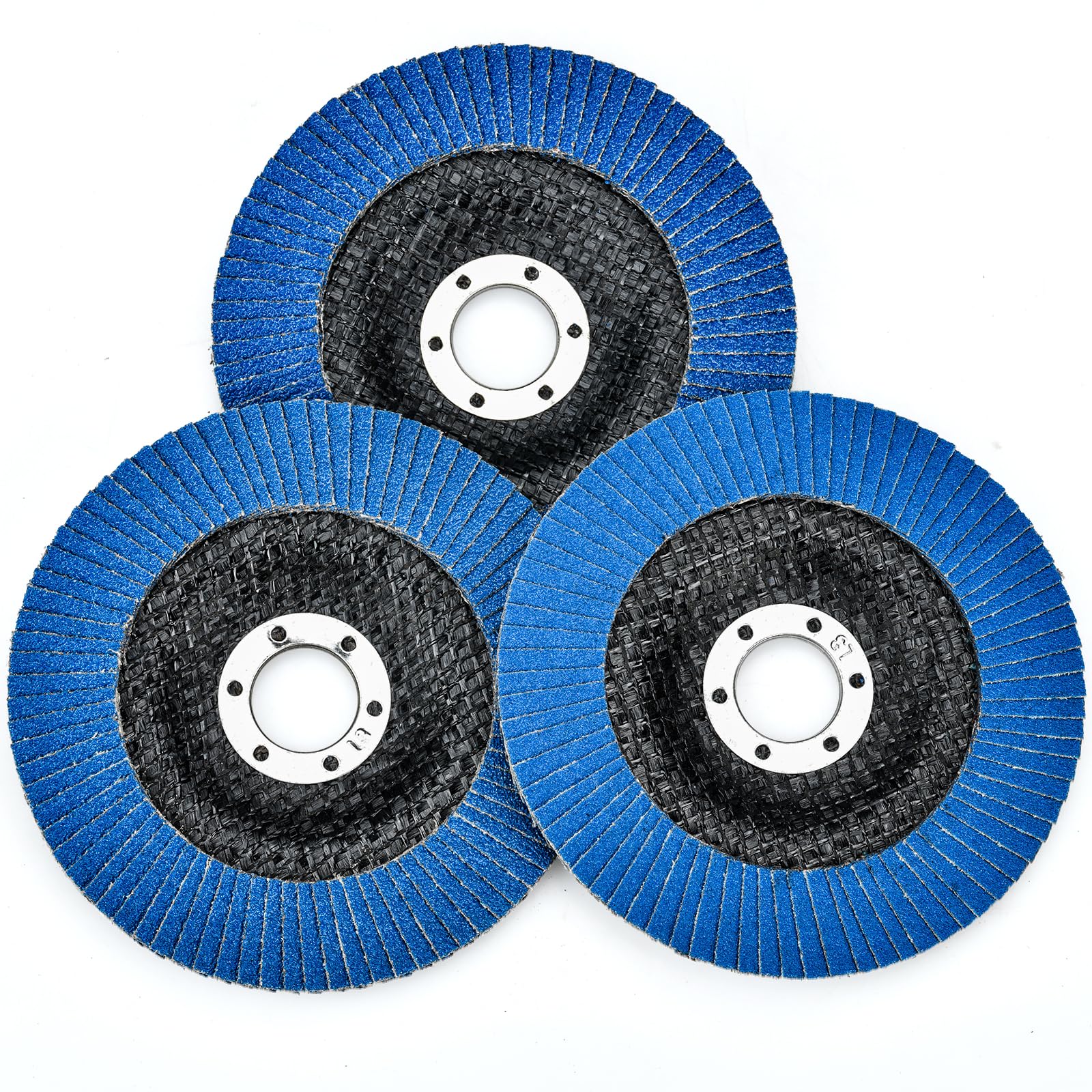 10 Pezzi Dischi Lamellari ø 125 mm x 22.2 mm Disco Lamellare Grana 80 Dischi Abrasivi per Acciaio Inossidabile Metallo e Legno, Blu