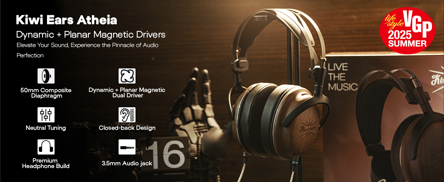 Amazon.com: Linsoul Kiwi Ears Atheia Dynamic + Planar Magnetic