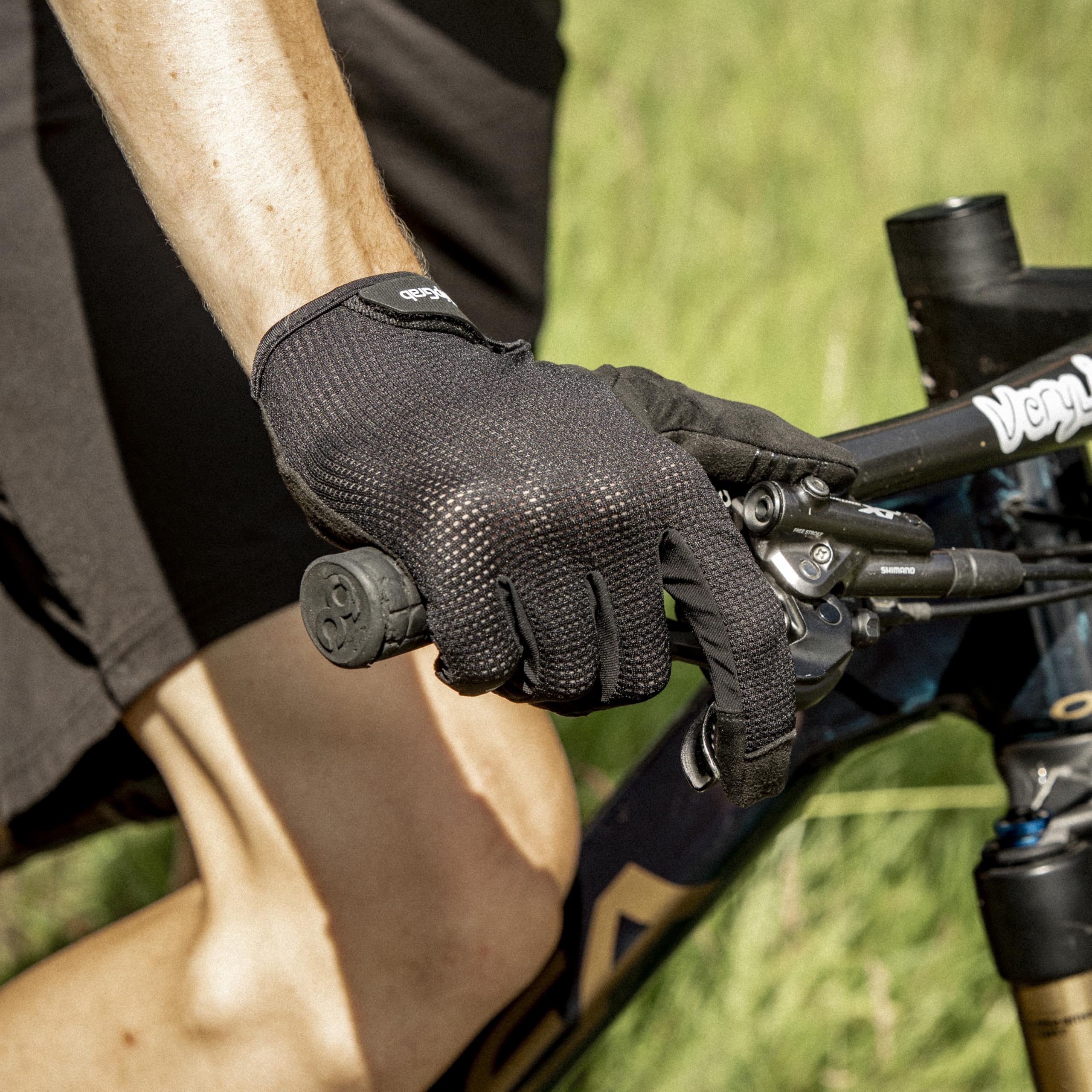 GripGrab EXPLR MTB Handschuhe Sommer - Langfinger Gepolstert | Mountainbike & Gravel Bike Fahrradhandschuhe - perforiertes Microsuede, Touchscreen, Klettverschluss, InsideGrip Anti-Rutsch