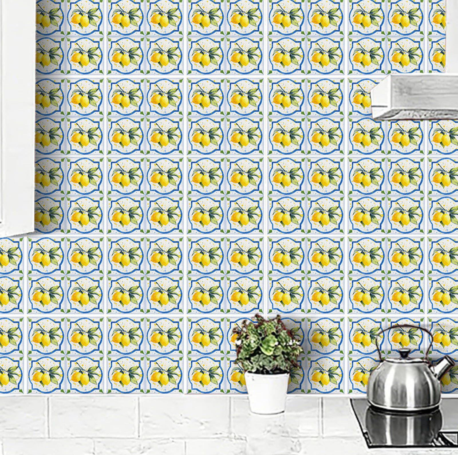 LMYSXAOZ Tile Stickers 15cm x 15cmOrange Art Peel and Stick Self Adhesive Wall Tiles,Ideal for Kitchen Backsplash, Bathroom Walls Decor& Laundry Rooms | Durable Vinyl Material, Fireplace Surround