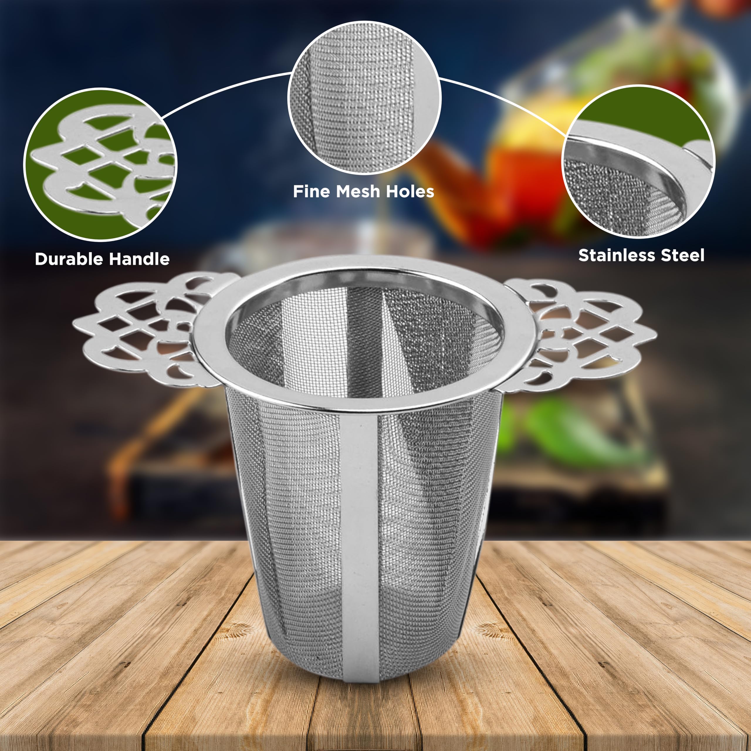 Infusor de colador de té de malla fina de acero inoxidable