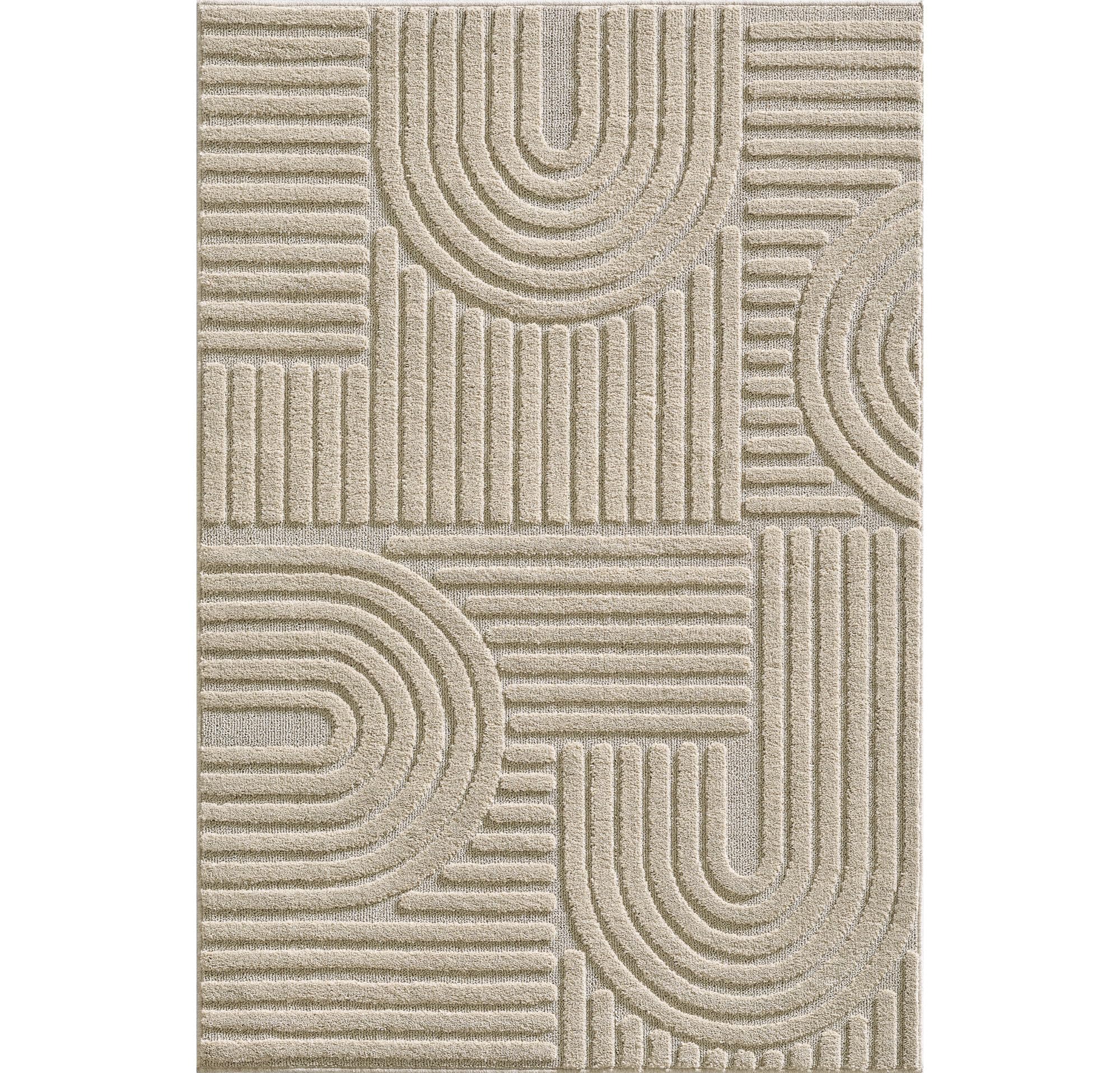 SIMPEX Tappeto Beige 160x230 cm, Shaggy Pelo Lungo, Morbido e Soffice, Tappeto per Soggiorno Stile Boho Scandinavo, Retro in Juta