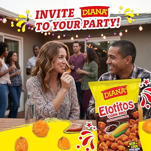 Vista 4 de Diana Elotitos - Bocadillos crujientes de maíz, sabor original a barbacoa, 4.05 onzas (paquete de 8)