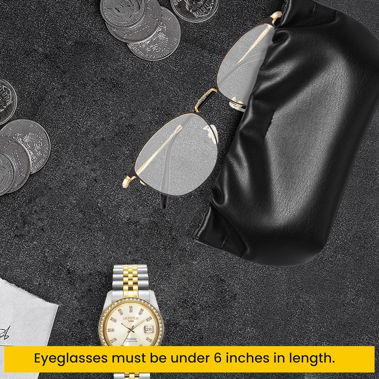 Squeeze Top Sunglass Pouch - Portable Sunglass Organizer Pouch Bags Soft PU Leather Glasses 2 Pack - Image 7