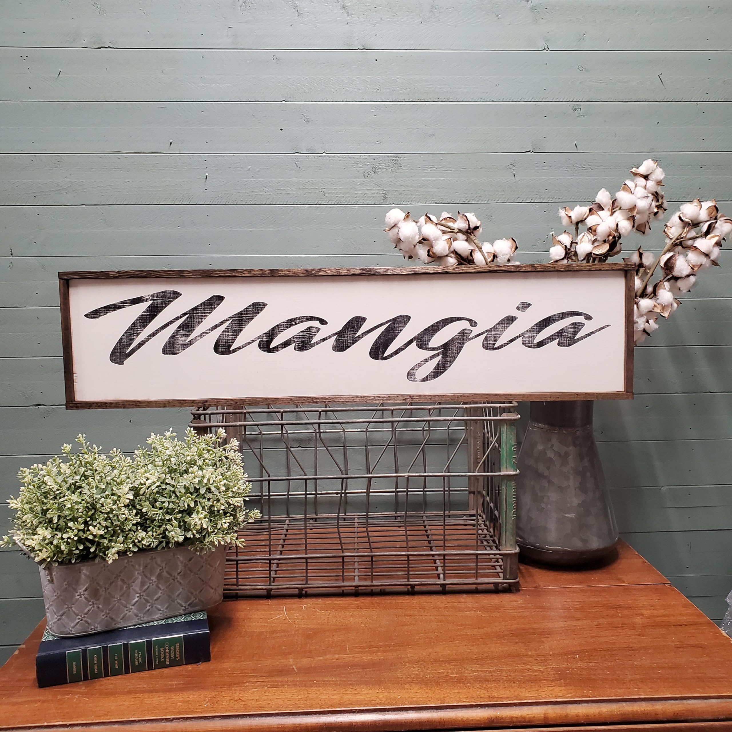 peiyeety Vintage Metal Tin Sign Decorative Wall Art Mangia Themed Sign, Rustic Style, Durable Waterproof Rustproof, For Home, Kitchen, Easy To Mount, 4x16 Inch