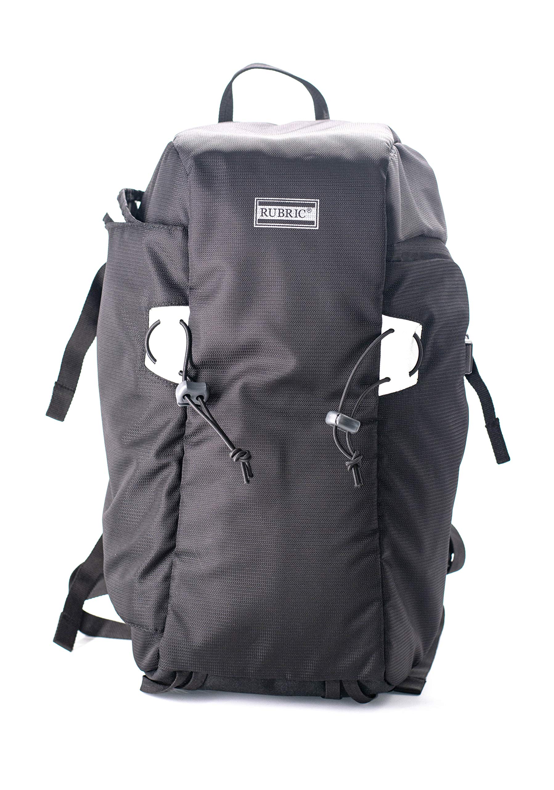 RUBRIC? E5 Backpack Bag for DSLR Camera Canon Sony Nikon, Orange Waterproof Anti Theft Front Open (B5ck, Black)