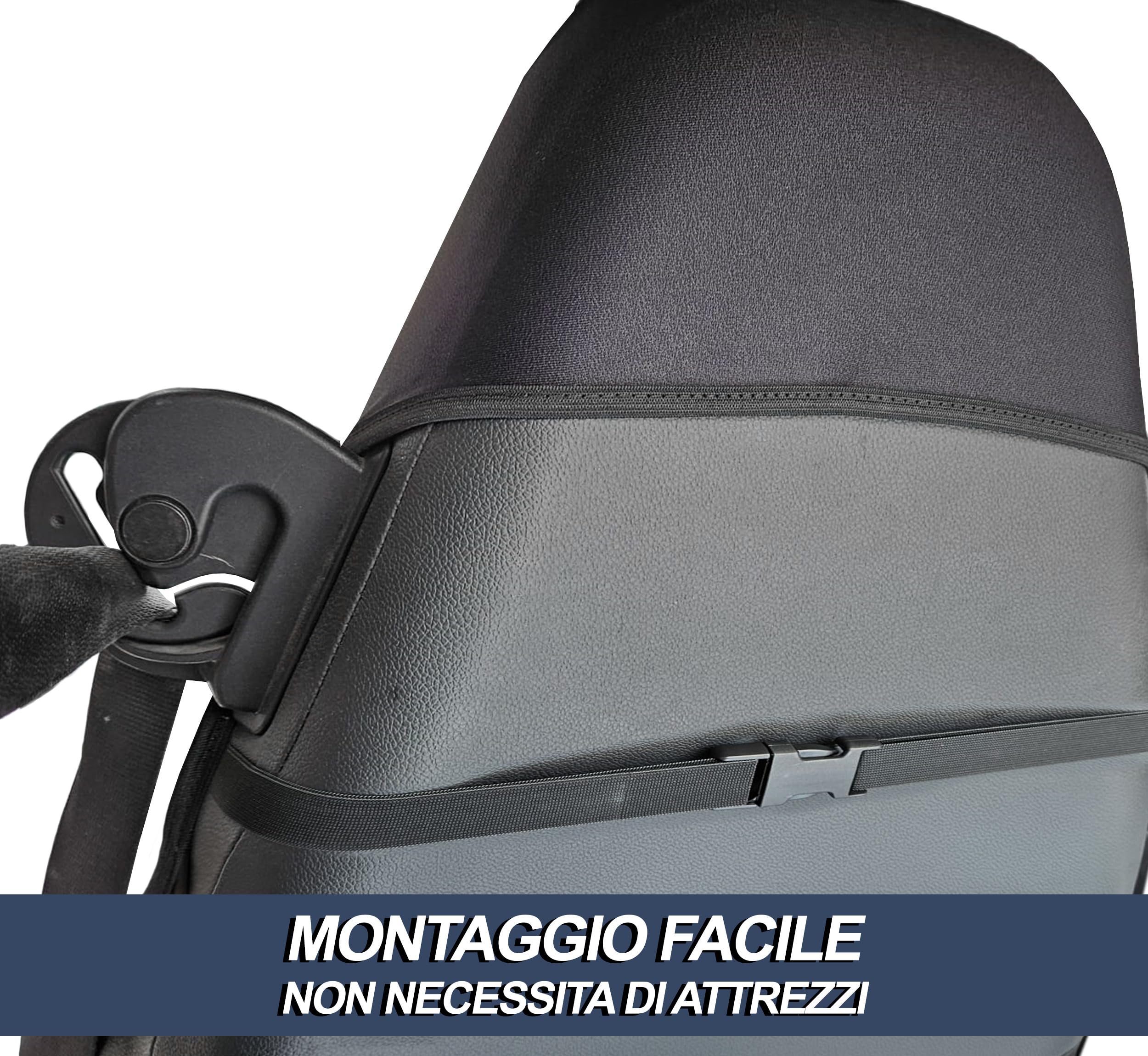 Auto Accessori Lupex Coprisedili auto compatibili con Smart Fortwo, Tessuto Policotone, Coppia Anteriore (Nero - Grigio Scuro)