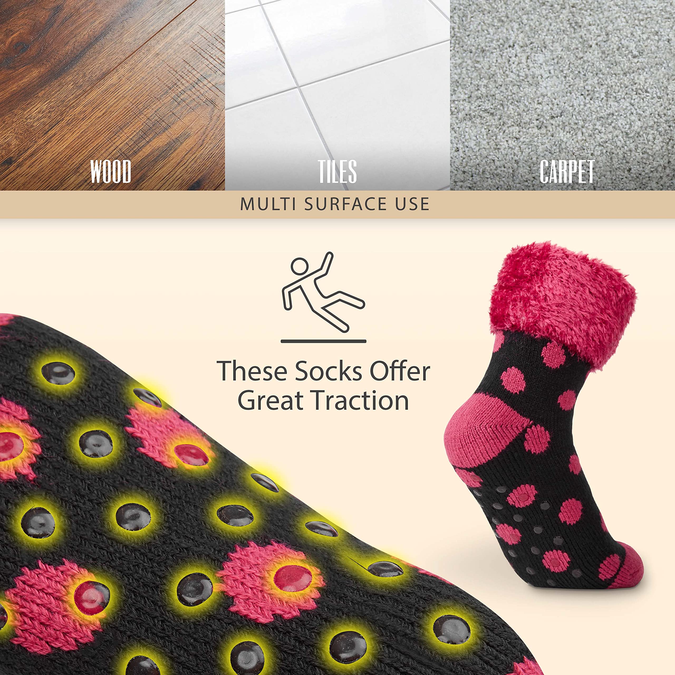 CityComfort Calze Donna, Calzini Antiscivolo Invernali a Pantofola a Fantasia