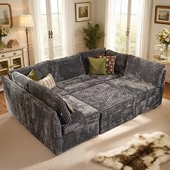 Modular Sectional Sofa Cloud Couch - Comfy Oversized Sectional Couches for Living Room Deep Seat Convertible Sleeper Sofa