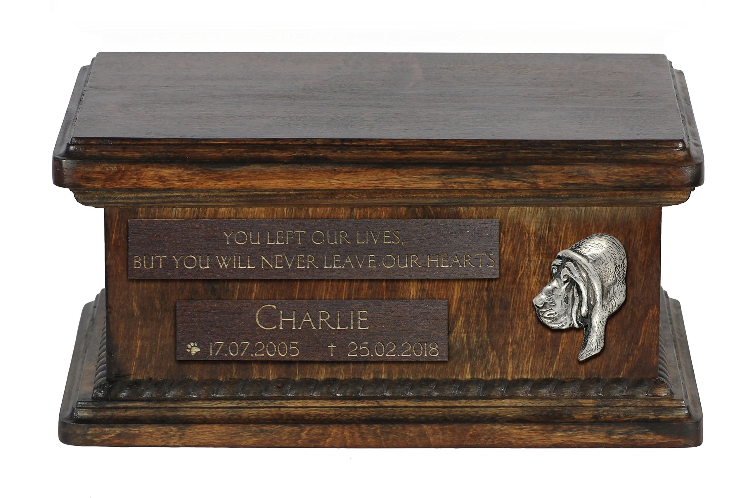 Urne pour cendres de chien Limier portrait en bronze pour un souvenir éternel