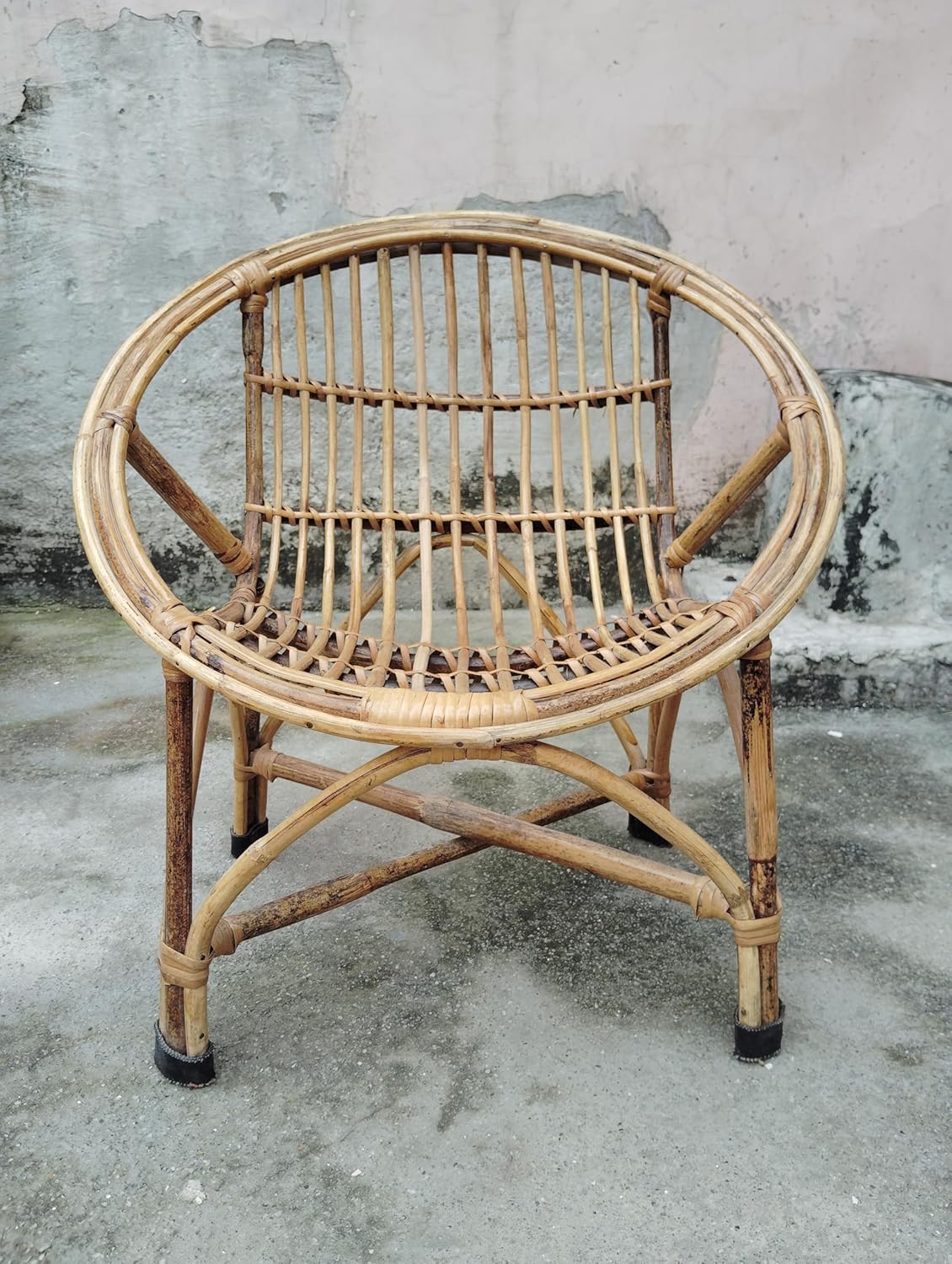 Indian Handicraft Bamboo Cane Furniture Boho Home Decor Garden Chair, Outdoor Patio Backyard Decor, Traditional Artistry Housewarming Gift