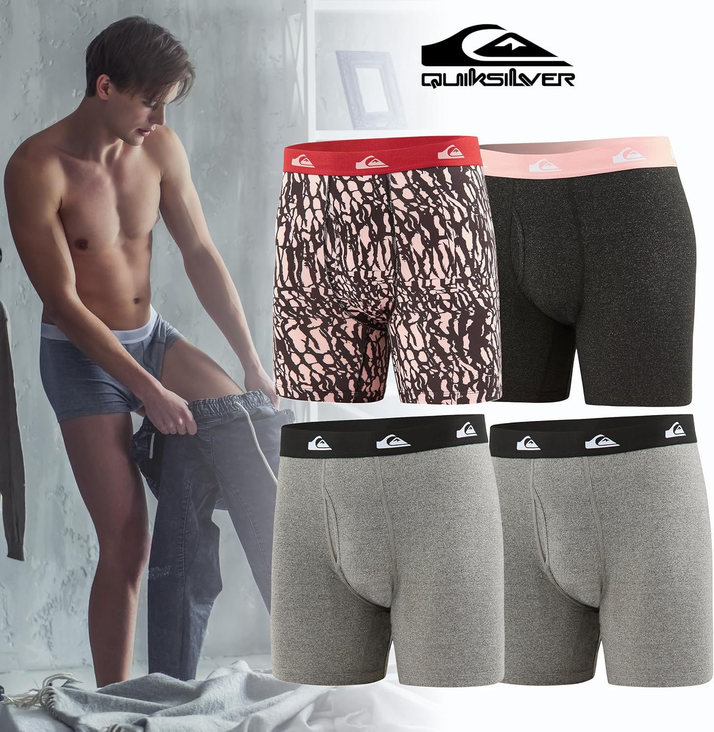 Quiksilver Mens Underwear 4 Pack Boxers for Men Supersoft Brushed Polyester Mens Boxer Briefs - Image 6