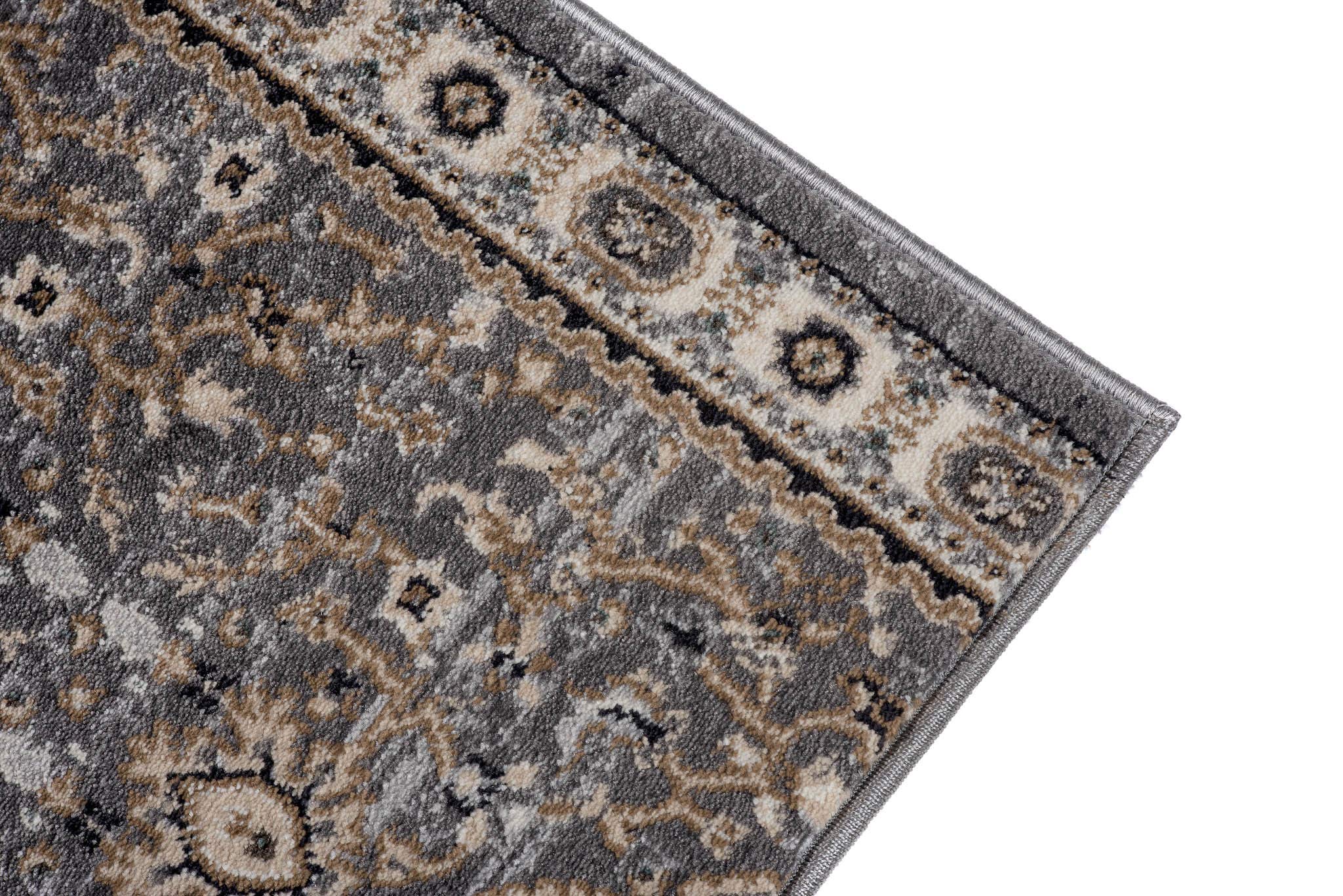 Carpeto Rugs Tappeto Cucina Orientale Floreale Pelo Corto - Tappeto Corridoio - Tappeto Passatoia Cucina - Tappeti Cucina - Tappeto per Cucina Moderni - Grigio - 70 x 280 cm