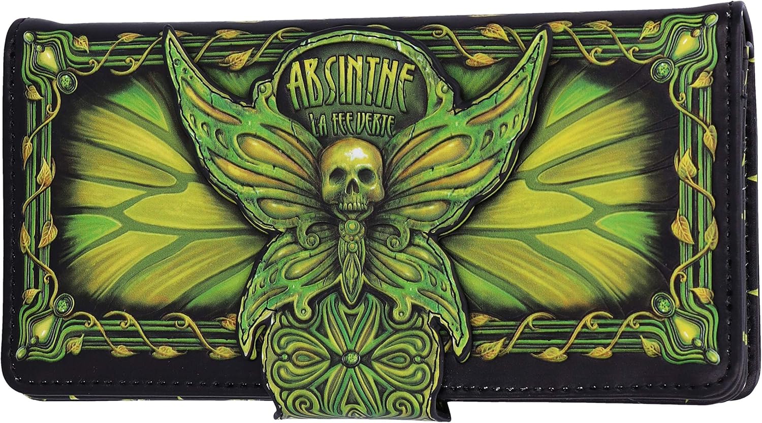 Nemesis Now Absinthe La Fee Verte Green Fairy Embossed Purse, Polyurethane, 18.5cm