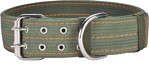 Miniatura 8 de Collar para perro ajustable y resistente, 1.5 pulgadas de ancho, collares militares gruesos para perros grandes, collar de nailon transpirable para