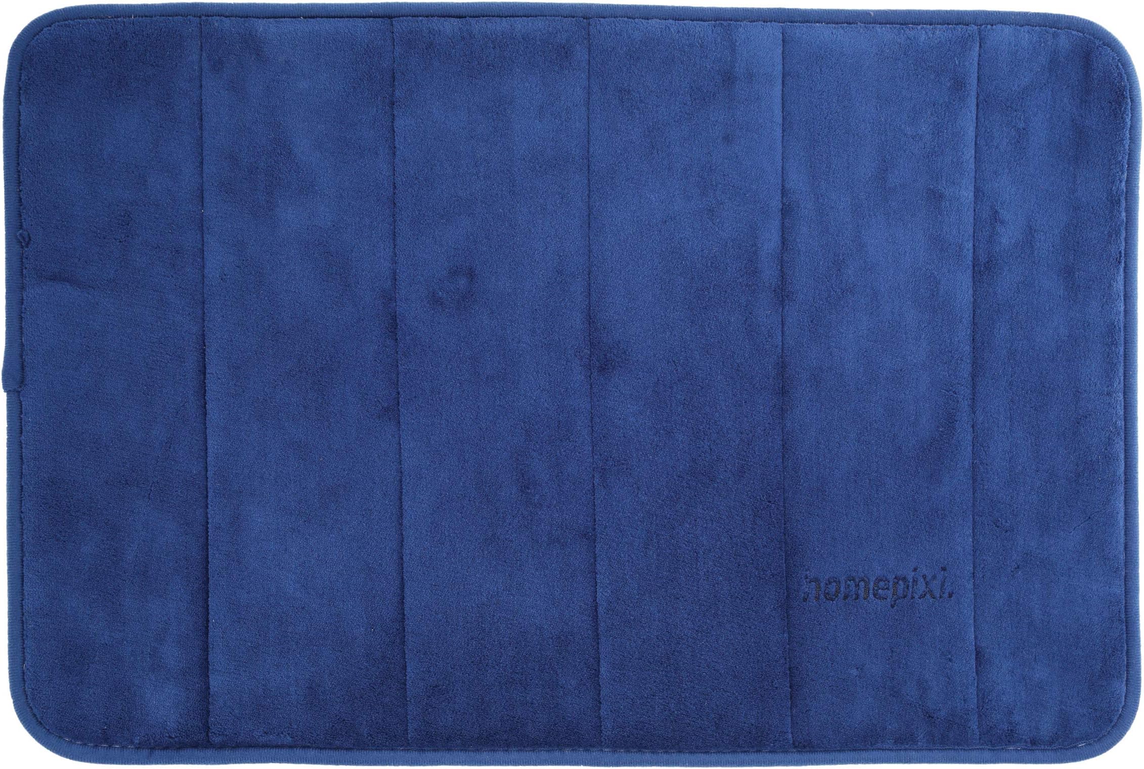 homepixi Washable Anti Slip Memory Foam Door Mat 40 * 60 (Medium, Blue), Super Cozy Anti Skid Washable Bath Mat for Home, Kitchen and Bathroom