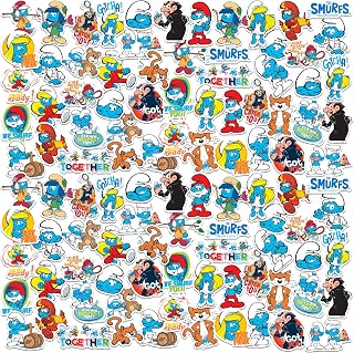 The Smurfs Variety 100ct Vinyl Large Deluxe Stickers Variety Pack - Laptop, Water Bottle, Scrapbooking, Tablet, Skateboard, Indoor/Outdoor