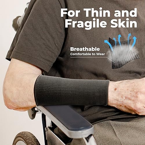 Miniatura 3 de OriStout 4 pares de mangas para antebrazo, protectores de brazos para piel fina y moretones, mangas resistentes a cortes de nivel 3, protección de