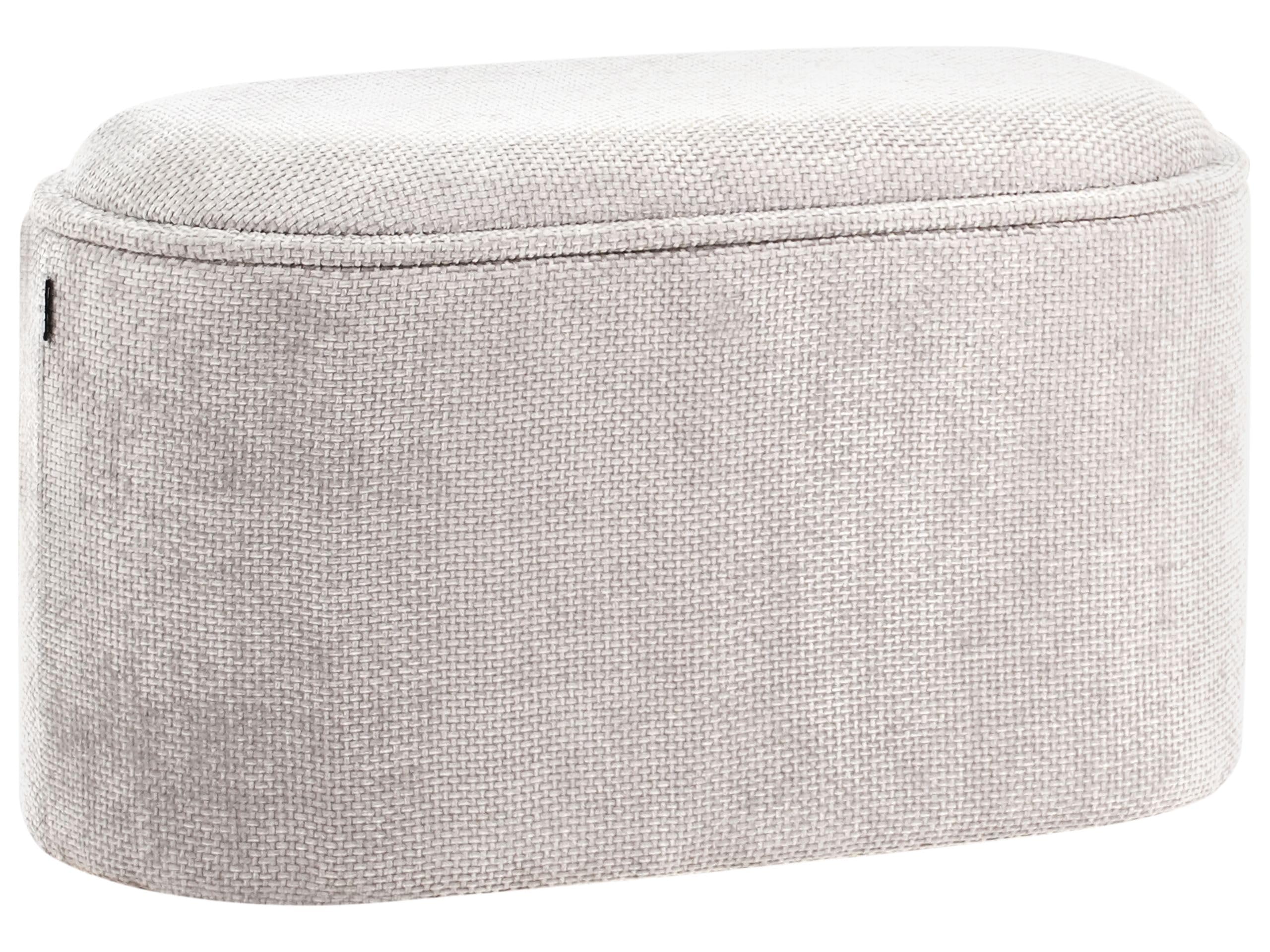 Bank mit Stauraum aus Chenille Stoff grau gepolstert modernes Design Artas