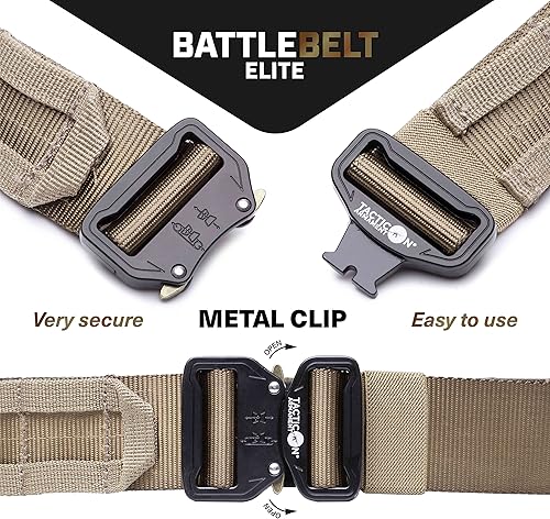 Miniatura 4 de Tacticon Battle Belt V2  Compañía propiedad de veteranos de combate  Cinturón táctico de metal de liberación rápida  Nylon 500D con Molle