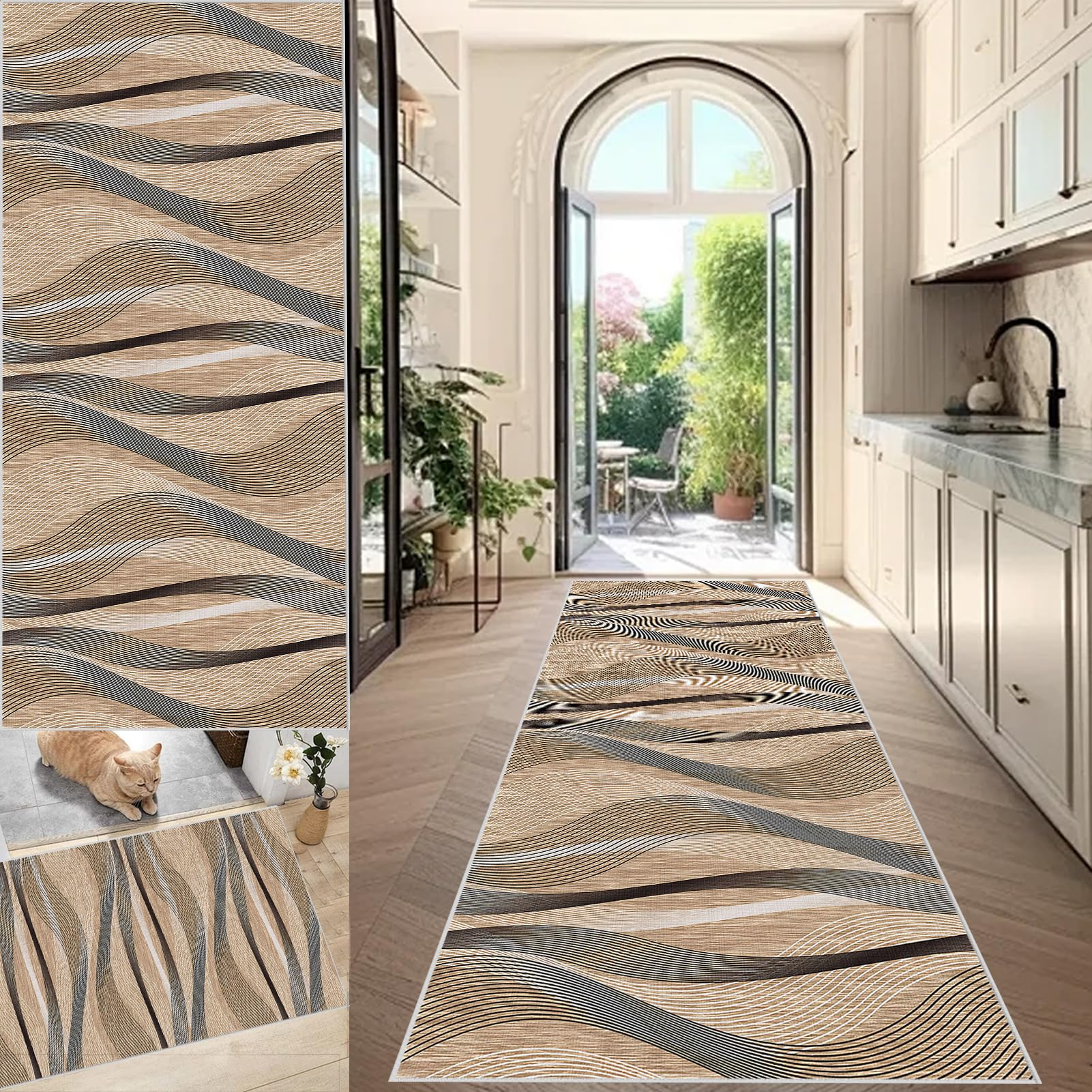 Alfombra cocina antideslizante y ultra absorbente lavable a máquina de 60 x 150 cm