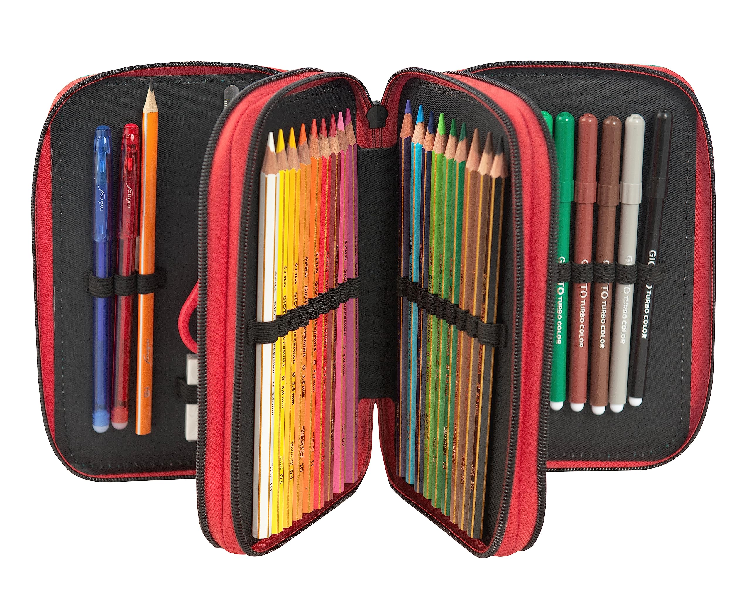 MY HERO ACADEMIA - Astuccio 3 Scomparti Bambina e Bambino con Cancelleria Scuola Integrata e Vani Portapenne + Penna Cancellabile Frixion - Astuccio Scuola Organizer Grande, Nero/Verde 20x12Hx7