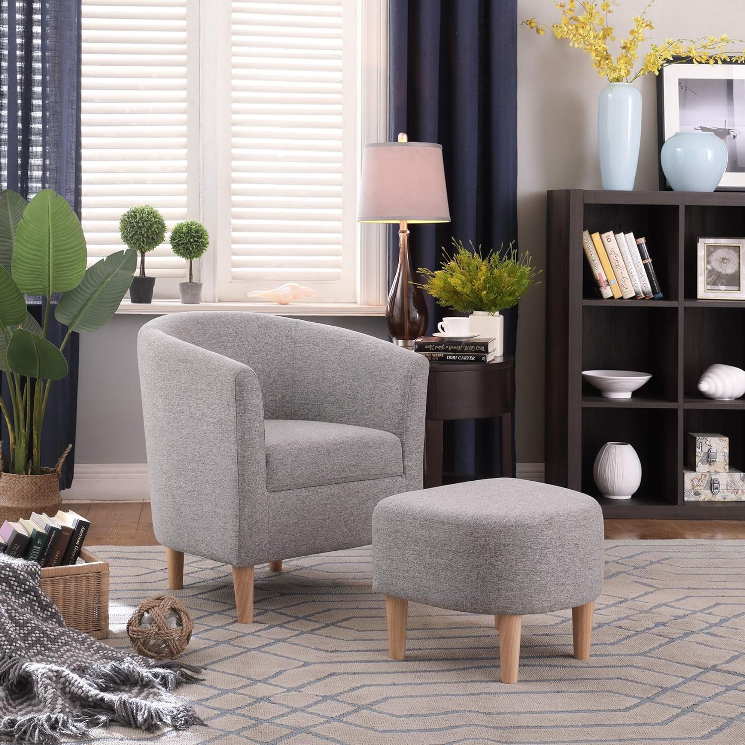 Buy Dazone Modern Accent Chair Upholstered Comfy Arm Chair Linen Fabric Single Sofa Chair With Ottoman Foot Rest Grey Online In Indonesia B07hvnqjw1 Buy Dazone Modern Accent Chair Upholstered Comfy Arm Chair Linen Fabric Single Sofa Chair With Ottoman Foot Rest Grey Online In Indonesia B07hvnqjw1
