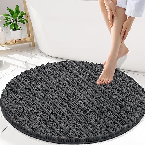 Miniatura 174 de Smiry Alfombras de Baño 24 x 16 pulgadas, Tapetes de Baño de Chenilla Extra Suaves y Absorbentes, Respaldo de Goma Antideslizante, Lavable a Azul