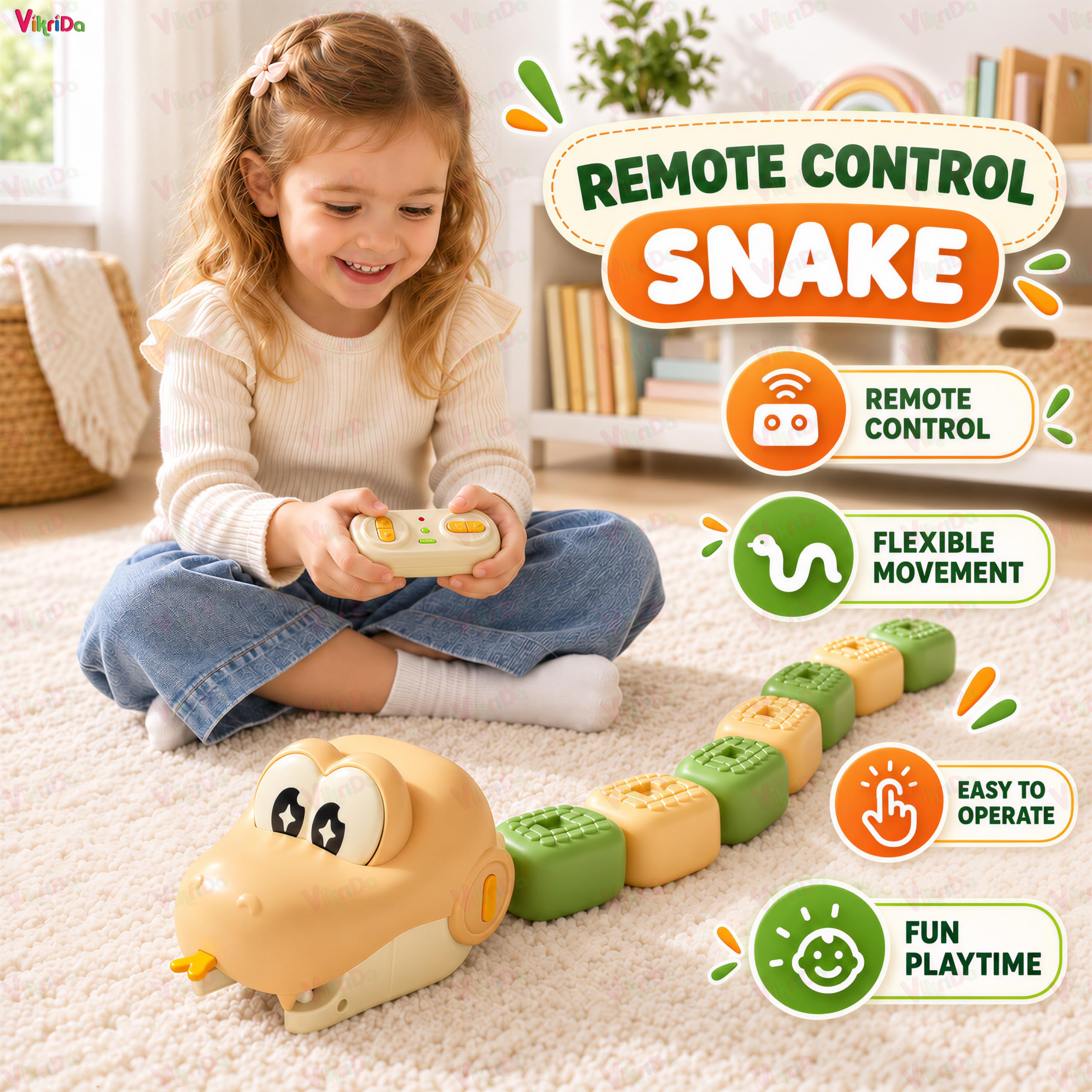 VikriDA Remote Control Snake Toy - Kids RC Snake -7 VikriDA Remote Control Snake Toy - Kids RC Snake -7