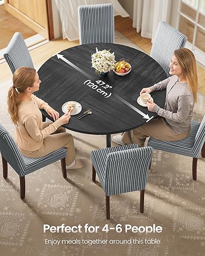 Miniatura 4 de VASAGLE Colección MAEZO - Mesa de comedor redonda para 4-6 personas, mesa de cocina circular de 47.2 pulgadas con patas cónicas, transiciones