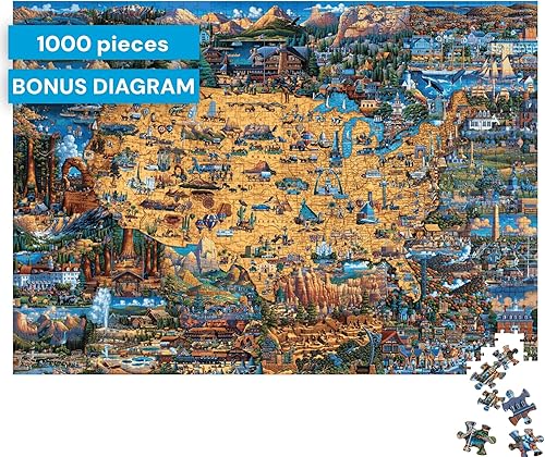 Miniatura 8 de Buffalo Games - Jigsaw Puzzles 1000 Pieces - Dowdle National Parks Map - 1000 Piece Puzzle for Adults - Premium Giftable Foil Box with Reference
