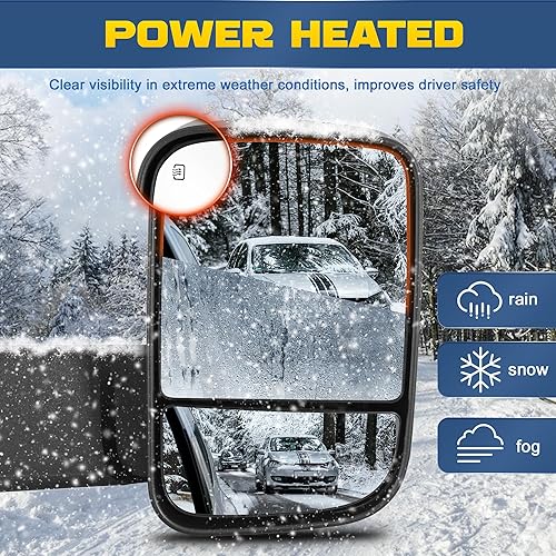 Miniatura 4 de Par de espejos de remolque con calefacción eléctrica compatibles con Dodge Ram 1500 2500 35002019-2024 Ram 1500 Classic 2009-2018 con sensor de