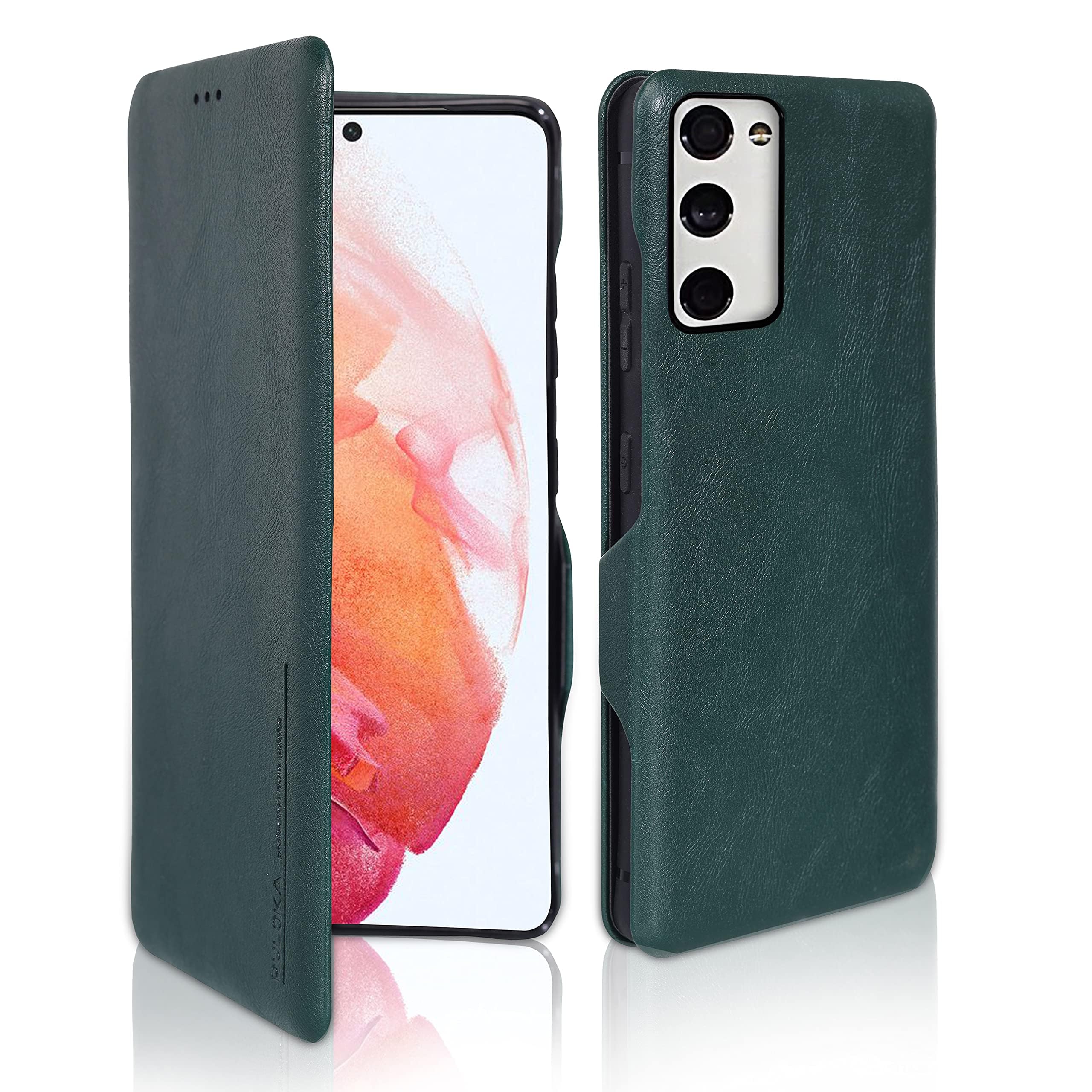 PULOKA for Samsung Galaxy s21 fe - Sleek Flip Case - Premium Vegan Leather Phone Cover with Card Slot - Slim, Durable, Privacy Protection - Kickstand Function - Elegant Flip Wallet Cases - Green (B0D427XZ92) Amazon Price History, Amazon Price Tracker