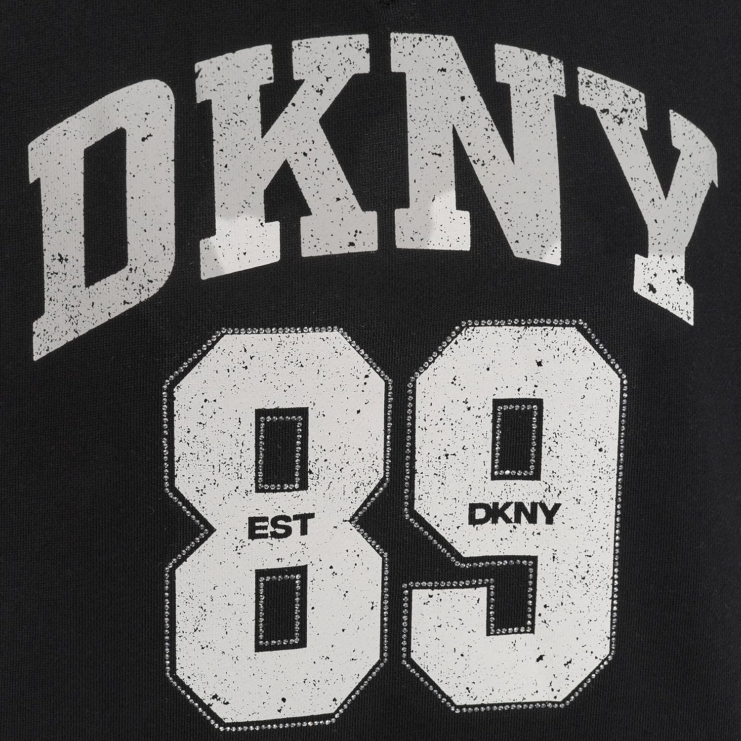 DKNY womens Rhinestone Jersey Logo Crewneck Sweatshirt - Image 5