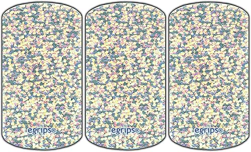 Paquete de 3 calcomanías universales egrips de 1 x 2 pulgadas con brillo plateado para teléfono celular, mandos a distancia, dispositivos de mano, disponible en Yaxa Peru
