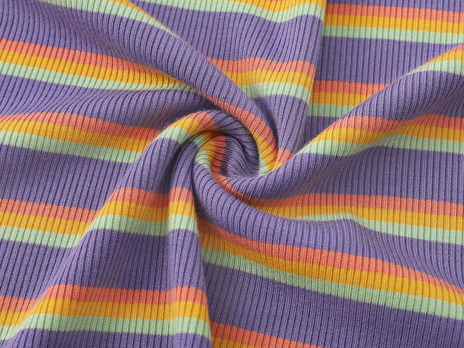 Girls Short Sleeve Shirts Ribbed Knit Lettuce Trim Tee Shirt - Little Girl Green Striped Blouse Size 6-16 - Image 6