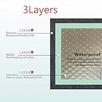 Vista 3 de 2 piezas de bolsas de refrigerador para comestibles, bolsas de enfriador, con cierre, negras y azules